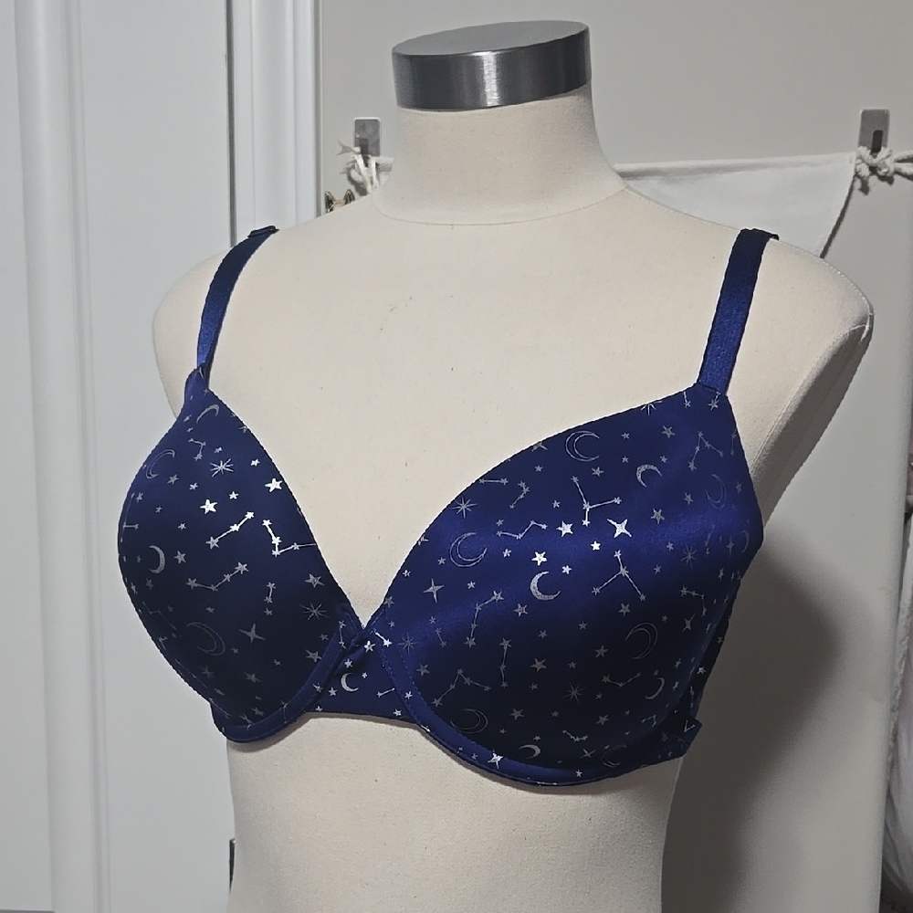 Elegant Starry Night Blue Bra